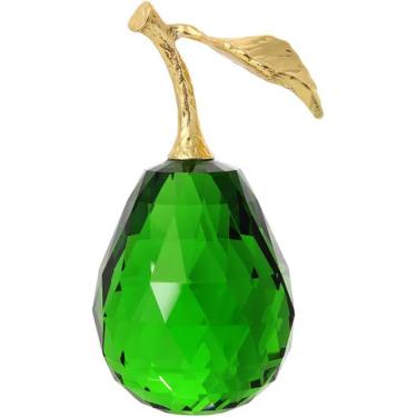 Imagem de Peso De Papel De Vidro De Pêra De Cristal Adereços De Fotografia Lembranças De Férias Amigos Presentes Decorações Para Casa, Green, 1pc