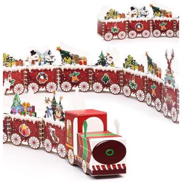 Imagem de Caixas de calendário do advento SietDeseo 24 dias Christmas Red Train