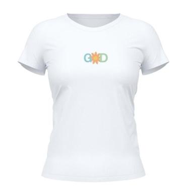 Imagem de Camiseta Cristã Feminina - God  Branca - Penkal Personalizados, P