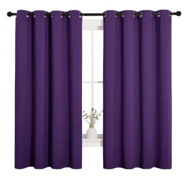 Imagem de Cortinas NICETOWN com isolamento térmico Blackout 140x173cm roxas