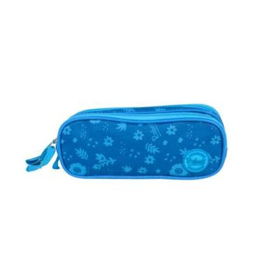 Imagem de Estojo Duplo Juvenil Impermeável Rabisk Floral RK2482, Azul
