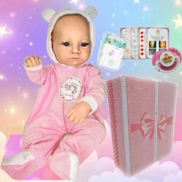 Imagem de Boneca Bebê Reborn Hiper Realista Premium 100% Silicone Pode Dar Banho
