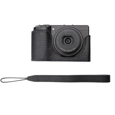 Imagem de Capa para câmera vintage de couro legítimo, protetor de câmera de couro genuíno para Ricoh GRIII/GRIII X (conjunto de combinação preta)