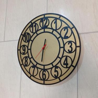 Imagem de Relógio De Parede Minimalista Grande 40cm Sala Cozinha 2 camadas de Md