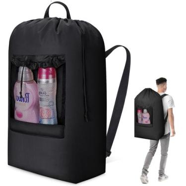 Imagem de Bolsa de roupa suja Lifewit 120L com alças de ombro e bolso de malha
