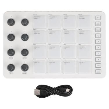 Imagem de SMC Pad Bluetooth MIDI Controlador portátil USB Midi Drum Pad Controller com 16 RGB Backlit Pads 8 botões atribuíveis Nota Repita a chave de nível inteiro para os produtores de