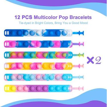 Imagem de Pulseira pop 12PCS atualizada Push Pop Bracelet Fidget Brinquedos A - 