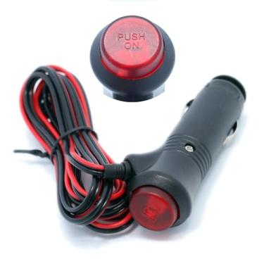 Imagem de Adaptador de plugue de isqueiro de carro 3 m com botão de interruptor LED 12 V isqueiro macho substituição para carro, caminhão, motocicleta, trailers