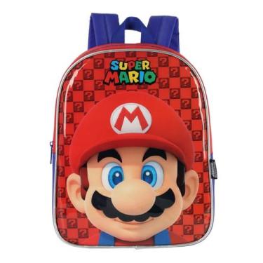 Imagem de Mochila Escolar Infantil Luxcel IS40857MO Super Mario, Vermelho