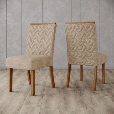 Imagem de Cadeira para Mesa de Jantar Esther Ambiente Kit 02 Peças Nature Creme 