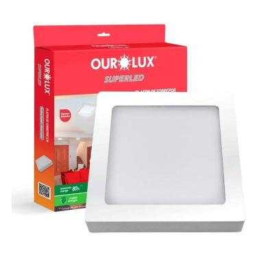 Imagem de 2X Painel De Led Quadrado Sobrepor 24W 6500K Ourolux