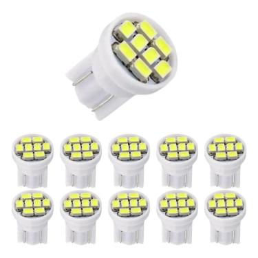 Imagem de 2X Kit 100 Lampada T10 8 Led Branca Pingo Luz 6000K