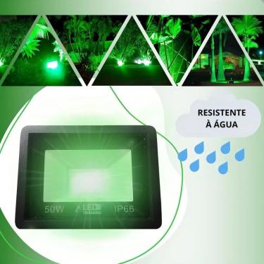Imagem de 2X Refletor Led Holofote 50W Verde Bivolt Ip66 Prova D`Agua