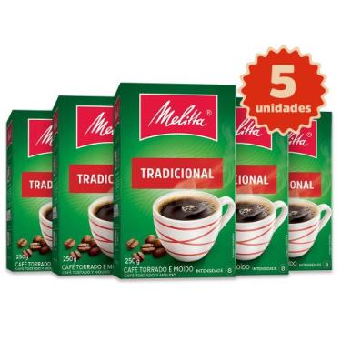 Imagem de Kit 5 Cafés Melitta Tradicional Vácuo 250g