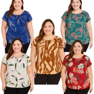 Imagem de Kit 5 Blusa Feminina Ciganinha Senhoras Plus Confortáveis - Restart On