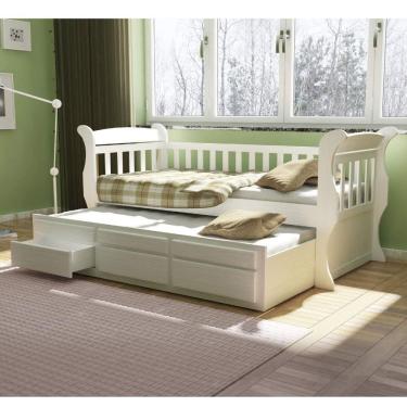 Imagem de Bicama Solteiro MK 03 Gavetas Móveis Saraiva Branco Lavado