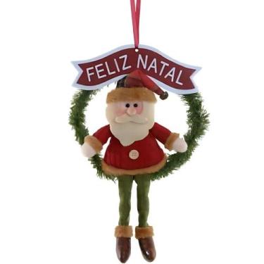 Imagem de Guirlanda Boneco Tecido 36cm Enfeite De Natal Para Pendurar - Master