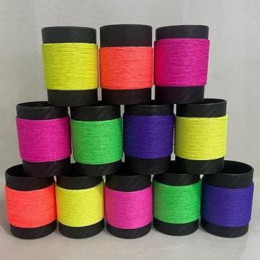 Imagem de Linha no Porta Linha 100 jds. para pipa, Kit 12 unidades, Fluorescente