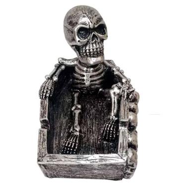 Imagem de Cinzeiro Personalizado Resina Modelo Caveira Caixão