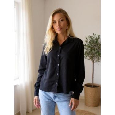 Imagem de Camisa Feminina Social Elegante Manga Longa Com Botões Blusa Formal Ma