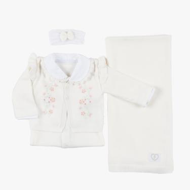 Imagem de Saída de Maternidade Bebê em Tricô Zuzu Marfim RN - Fofinho