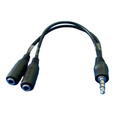 Imagem de Divisor Cabo P2 Y 1 Macho 2 Fêmea Stéreo Para Fone De Ouvido