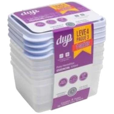 Imagem de Conjunto 4 Potes Herméticos Essencial Crsital Leve 4 Pague 3 500ML - DUP