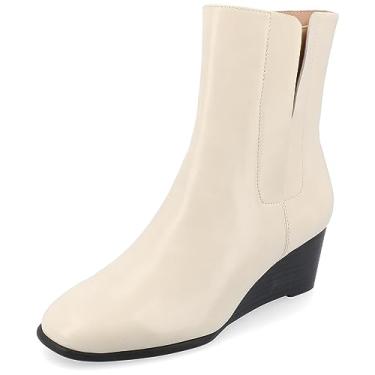 Imagem de Journee Collection Womens Tru Comfort Foam Kylo Stacked Wedge Heel Soft Square Toe Booties Bone 7 Medium WOMENS US