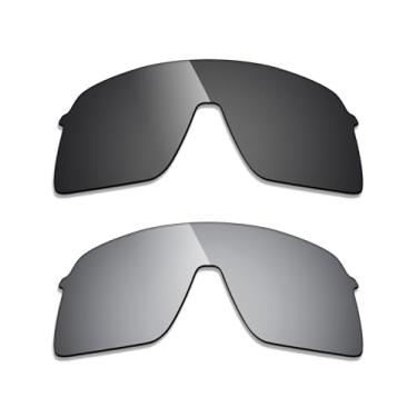 Imagem de Alphax 2 pares de lentes polarizadas de substituição para Oakley Sutro Lite OO9463 - preto + titânio