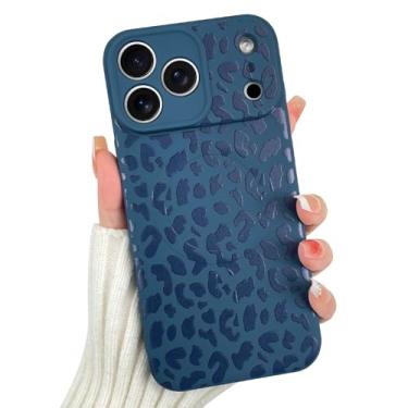Imagem de OOK Capa magnética para iPhone 17 Pro Max, estampa fofa de leopardo azul de silicone, compatível com MagSafe Cheetah Print proteção para câmera à prova de choque fina capa de telefone para 6,9