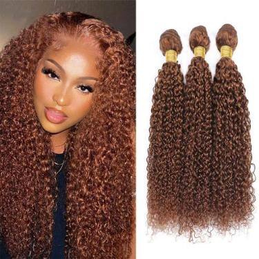 Imagem de Pacotes de cabelo MAMART Curly Wave Brown 30 Brazilian 3x20-24in