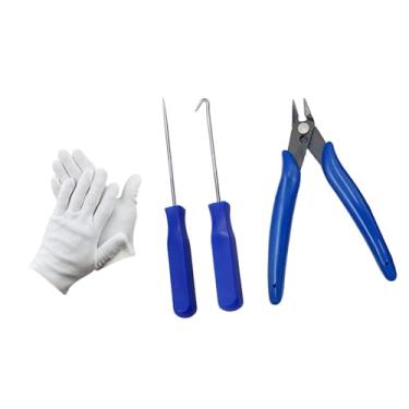 Imagem de Aymzbd Conjunto de Ferramentas Profissionais para Puxar Cordas de Raquete, Inclui Ferramenta de Guia, Alicate de Corte, Construção em Metal, Cabo Confortável, Azul
