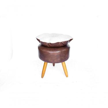 Imagem de Puff Pétala Decorativo Em Linho Com Pés Palito