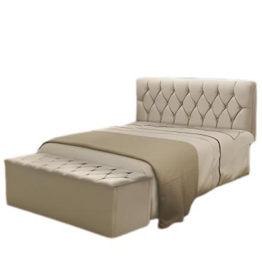 Imagem de Cabeceira E Calçadeira Baú P/ Cama Box Queen Bege