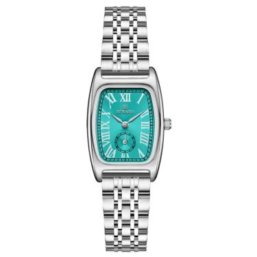 Imagem de Relógio Feminino Vintage Pulseira Em Aço Mostrador Elegante Casual à Prova D´agua Azul Prata