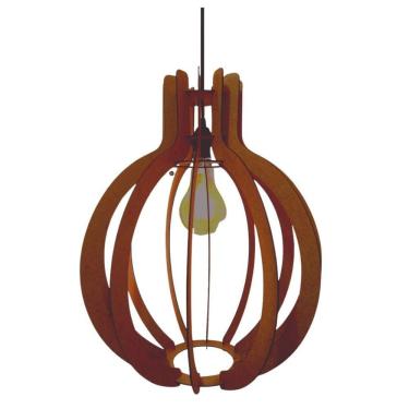 Imagem de Luminária Teto Tipo Pendente Jupiter Mdf - Completa Cor: Marrom