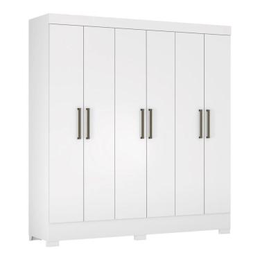 Imagem de Guarda Roupa Casal Verso 6 Portas 2 Gavetas Com Pés 63320 Branco
