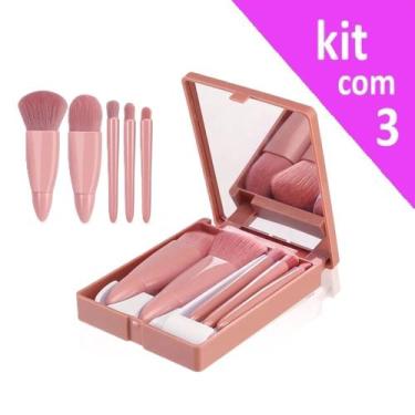 Imagem de  Kit Estojo Pinceis para Maquiagem c/ Espelho (3 estojos) - RPC