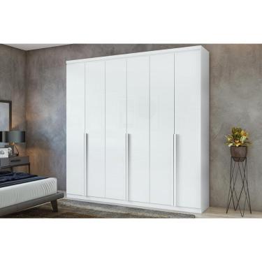 Imagem de Guarda Roupa Casal 6 Portas e 4 Gavetas Alonzo New Branco - Lopas