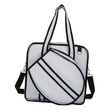 Imagem de Vaveren Bolsa de tênis, bolsa de ombro para raquete, multiuso, esportiva, fitness, esportiva, grande para raquete, Cinza