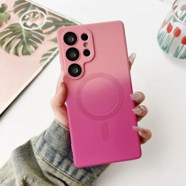 Imagem de MVVKKY Capa magnética de silicone gradiente para Samsung S24Ultra à prova de choque (para Samsung S24Ultra/cor 1)