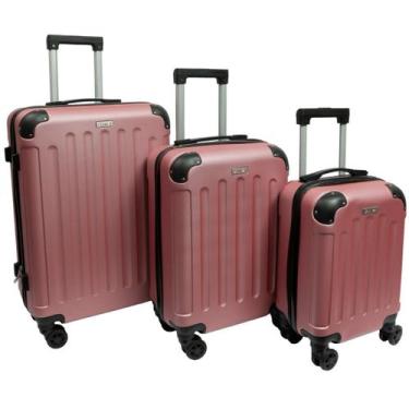 Imagem de Kit 3 Malas Viagem Tamanho M, P E PP Bordo Despache Rígida Rodinhas Ro