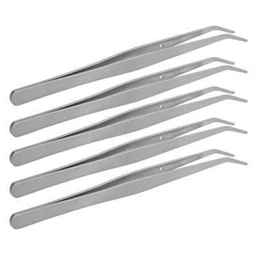 Imagem de GLOGLOW 5pcs Conjunto de Tweezer Curvado, Pinça Industrial Design Ergonômico de Aço Fácil de Usar Pinça para Costurar Artesanato Projetos de Bricolage Reparos e Profissionais Domésticos 5pcs