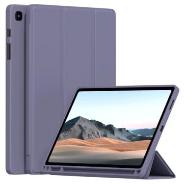 Imagem de Ocricll Capa para Samsung Galaxy Tab S6 Lite 10,4 polegadas 2024/2022/2020, capa traseira de TPU macio, leve, inteligente, hibernar/despertar, com suporte de caneta S, lavanda
