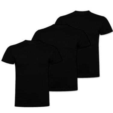 Imagem de Camisetas 100% algodão pretas S/3XL - pacote com 3 - Lightbek Official