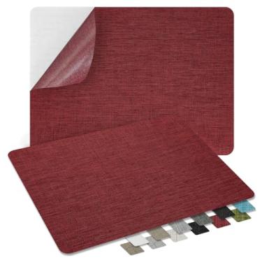 Imagem de ZESION 2 Peças De Remendos Tecido Linho Autoadesivos, Reparo Rápido Para Sofás, Tendas, Assentos Carro/8" X 13", Borgonha