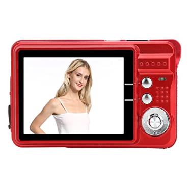 Imagem de Câmera vlogging, câmera digital, leve e portátil, microfone embutido para feriados, aniversário, crianças, iniciantes (vermelho)