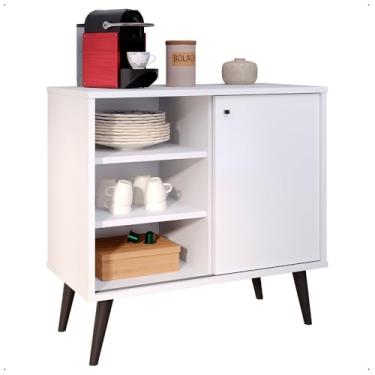 Imagem de Aparador Buffet Compacto Com Porta De Correr E 3 Prateleiras