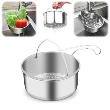 Imagem de Cesta de filtro de drenagem de pia de aço inoxidável, cesta de filtro de pia de canto para torneira de cozinha cesta de filtro suspensa