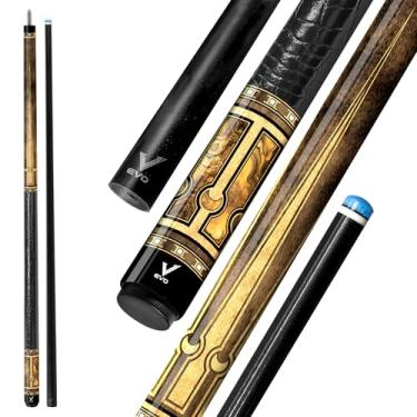 Imagem de Taco de sinuca EVO Luna, bastão de sinuca profissional de baixa deflexão para adultos ponta de 12,5 mm, bastões de taco de bilhar de 127 cm com junta 3/8-10, extremidade composta de carbono, aderência